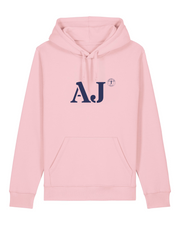 Sweat à capuche Ajaccio AJ Rose et Bleu Marine Unisexe - Quartier iodé
