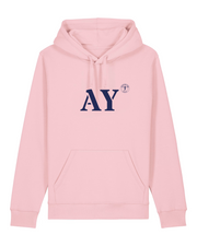 Sweat à capuche Auray AY Rose et Bleu Marine Unisexe - Quartier iodé
