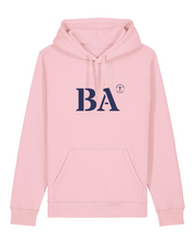 Sweat à capuche Bayonne BA Rose et Marine - quartier iodé 
