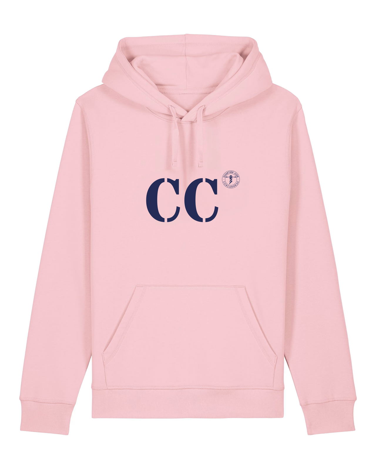 Sweat à capuche CC Concarneau - Rose et Bleu Marine - Unisexe - Quartier iodé