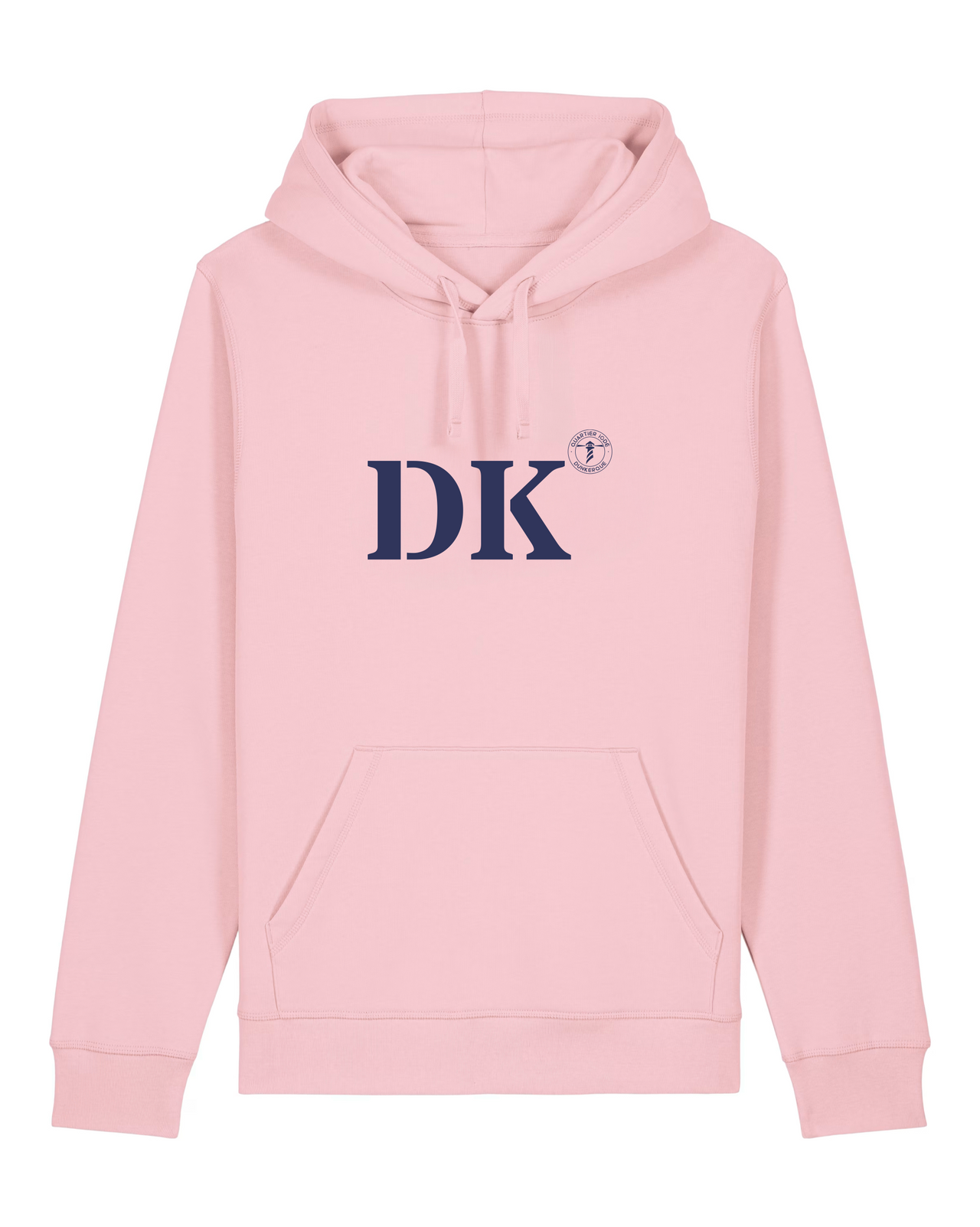 Sweat à capuche Dunkerque DK Rose et Bleu Marine  Unisexe - Quartier iodé