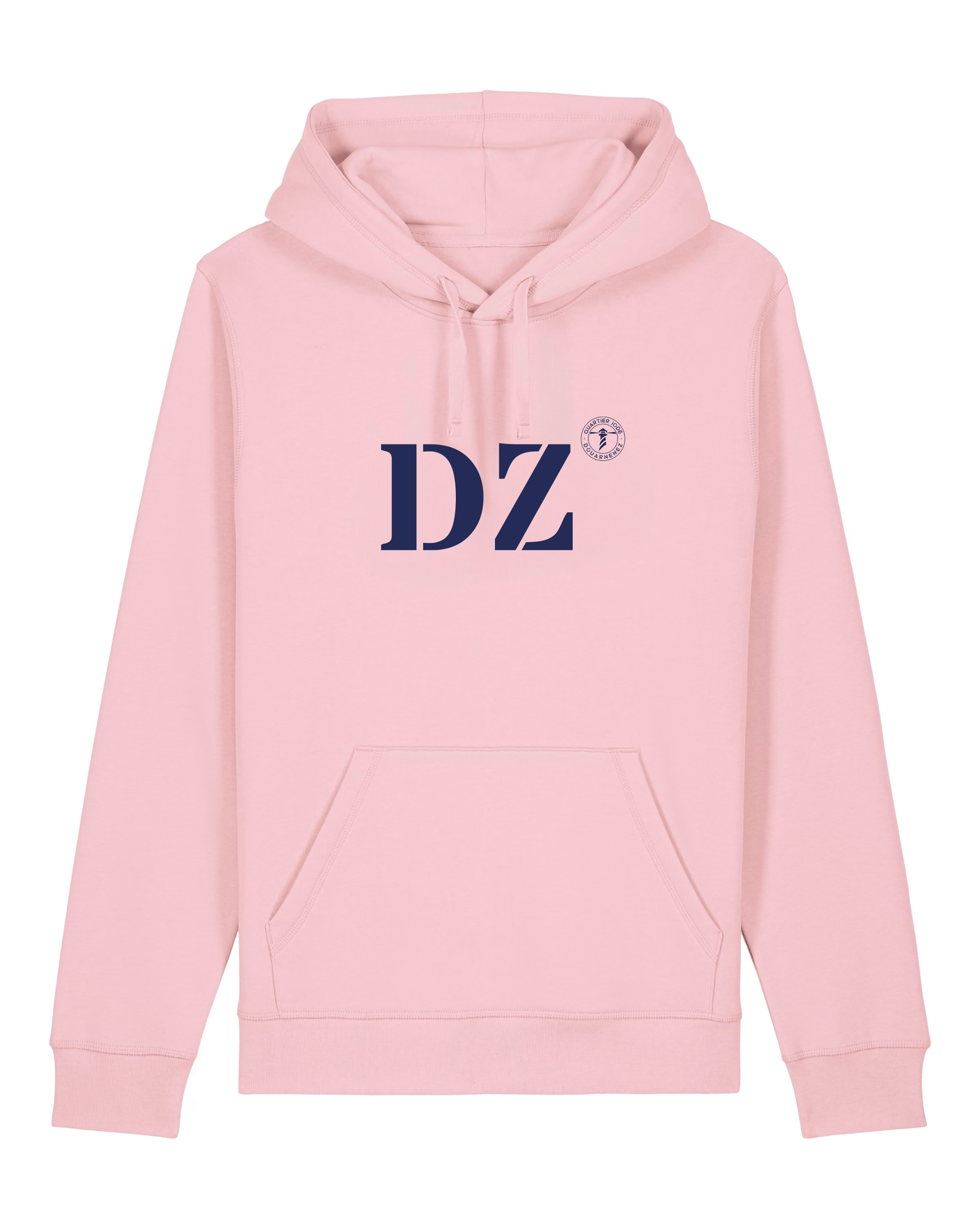 Sweat à capuche DZ Douarnenez  - Rose et Bleu - Unisexe - Quartier iodé
