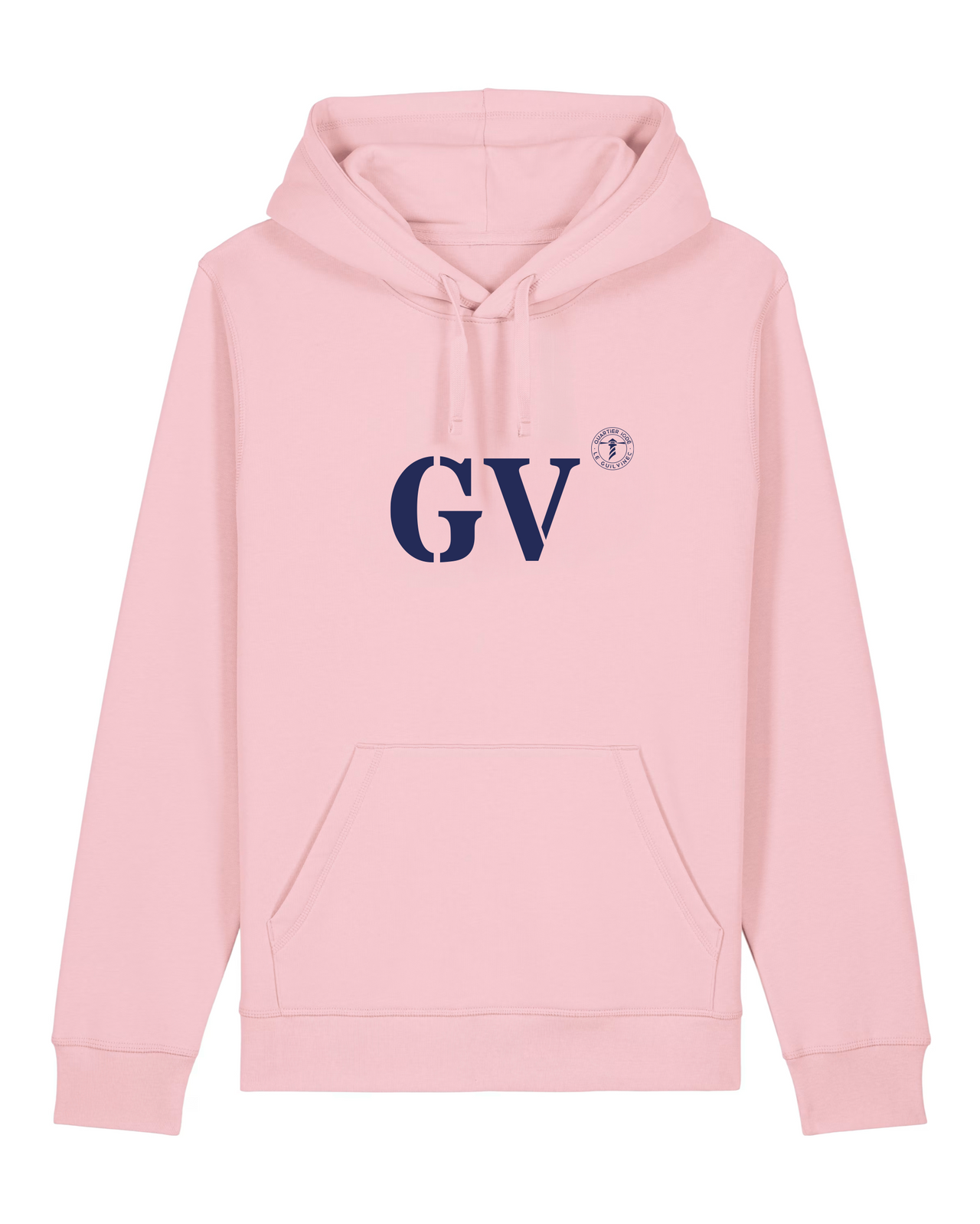 Sweat à capuche Guilvinec GV  Rose et Bleu Marine  Unisexe - Quartier iodé