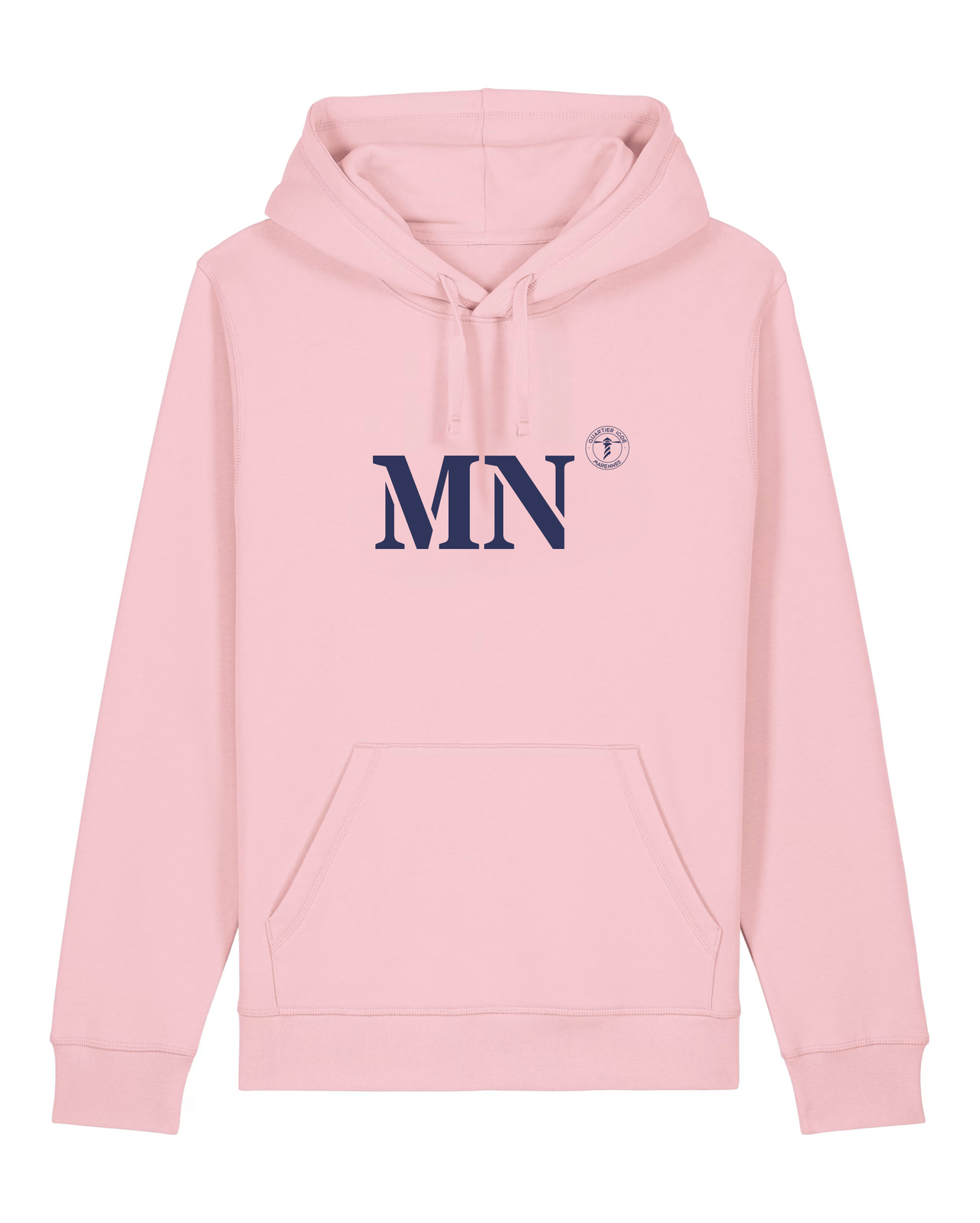 Sweat à capuche Marennes MN Rose et Bleu Marine  Unisexe - Quartier iodé