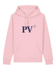 Sweat à capuche PV Port - Vendres Rose et Bleu Marine - Quartier iodé