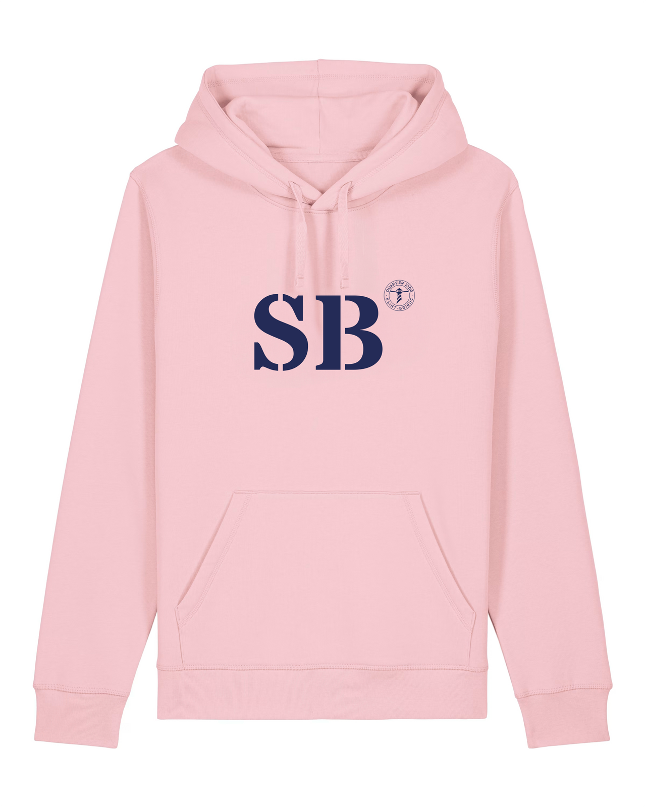 Sweat à capuche SB Saint Brieuc - Rose et Bleu Marine - Unisexe - Quartier iodé