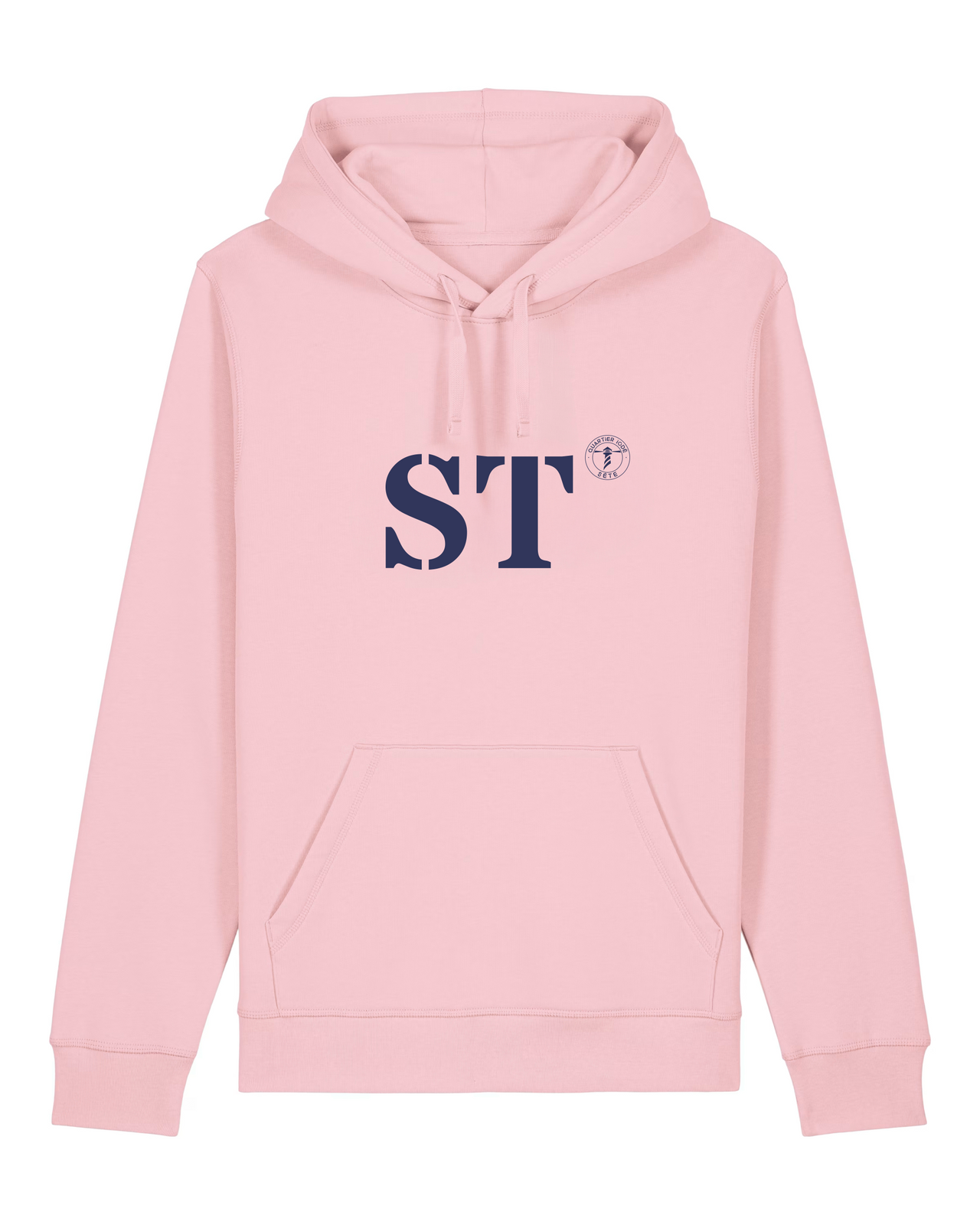 Sweat à capuche ST Sète  Rose et Bleu Marine Unisexe - Quartier iodé