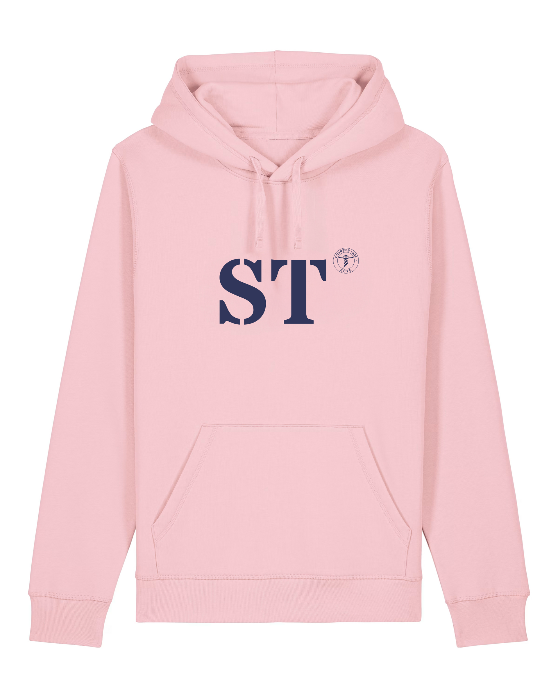 Sweat à capuche ST Sète  Rose et Bleu Marine Unisexe - Quartier iodé