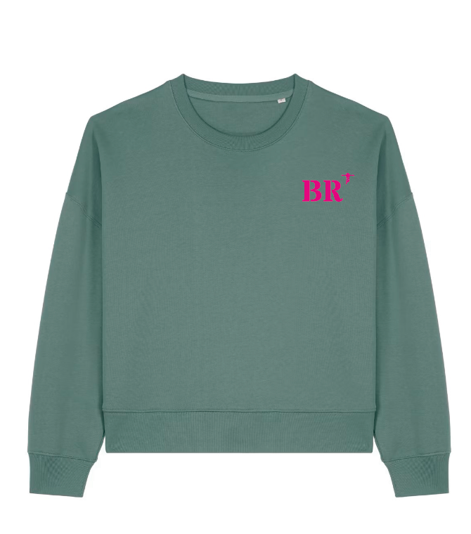 Sweat Brest BR Vert - Rose / Bleu Marine - Rose quartier iodé