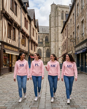 Sweat AD Audierne Rose Bleu Marine - Quartier iodé