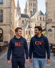 Sweat Boulogne-Sur-Mer  BL Bleu Marine - Orange quartier iodé