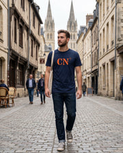 Sweat CN Caen Bleu Marine Orange - Quartier iodé