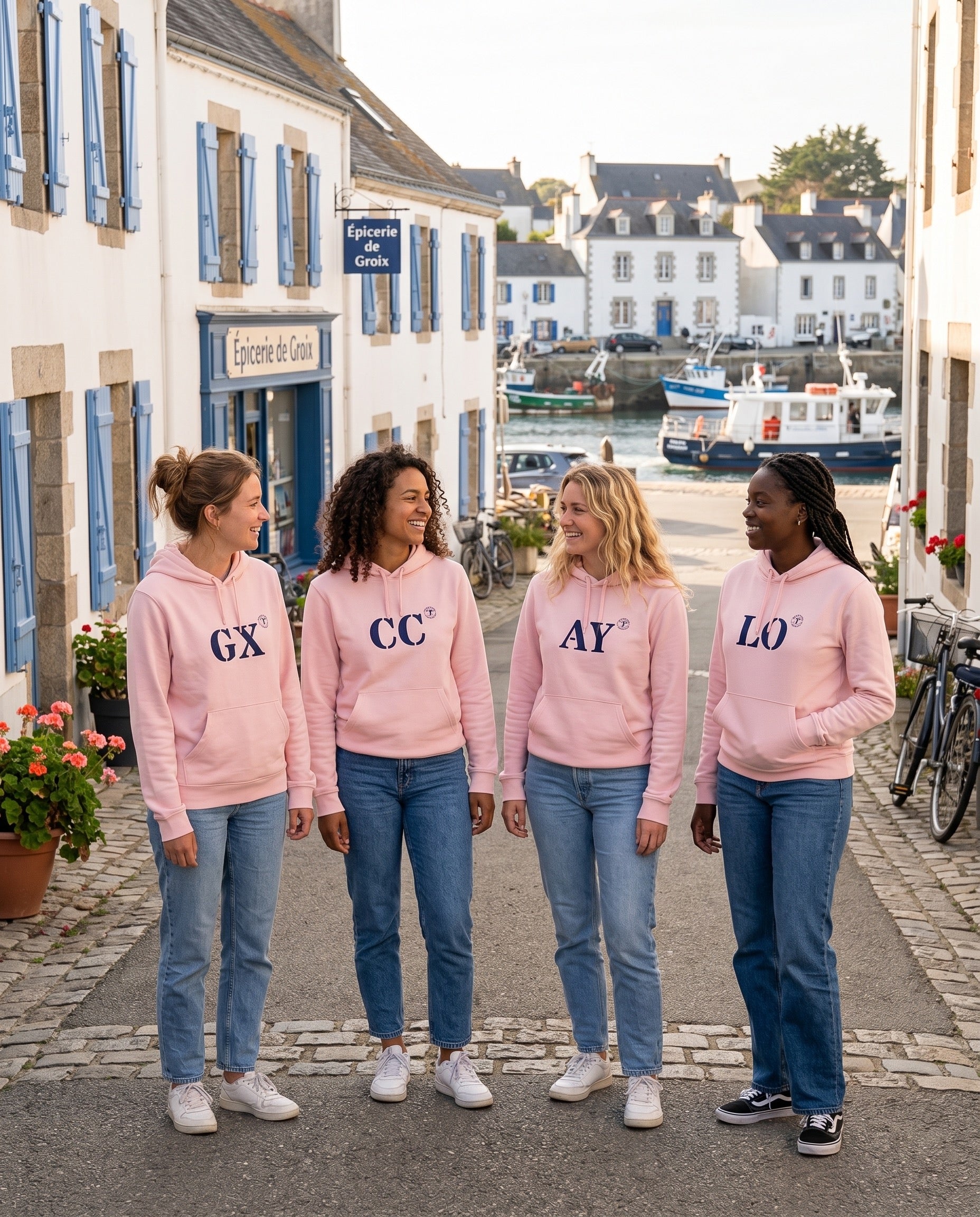 Sweat LO Lorient Rose Bleu Marine - quartier iodé