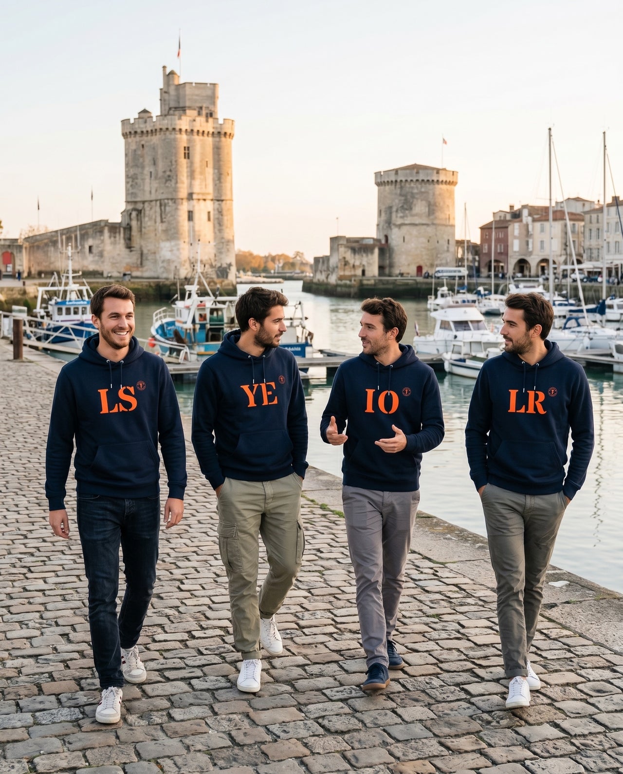 Sweat La Rochelle LR Bleu Marine - Orange quartier iodé