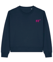 Sweat brodé Sète ST Vert / Rose - Bleu Marine / Rose - Quartier iodé