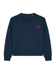 Sweat brodé Vannes VA Vert / Rose - Bleu Marine / Rose - Quartier iodé