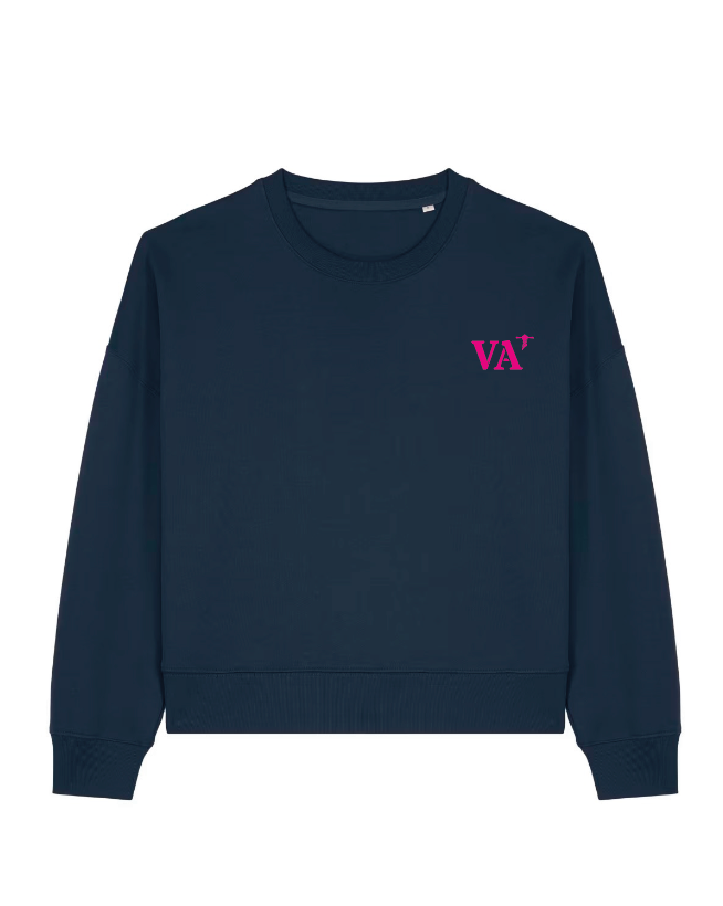 Sweat brodé Vannes VA Vert / Rose - Bleu Marine / Rose - Quartier iodé