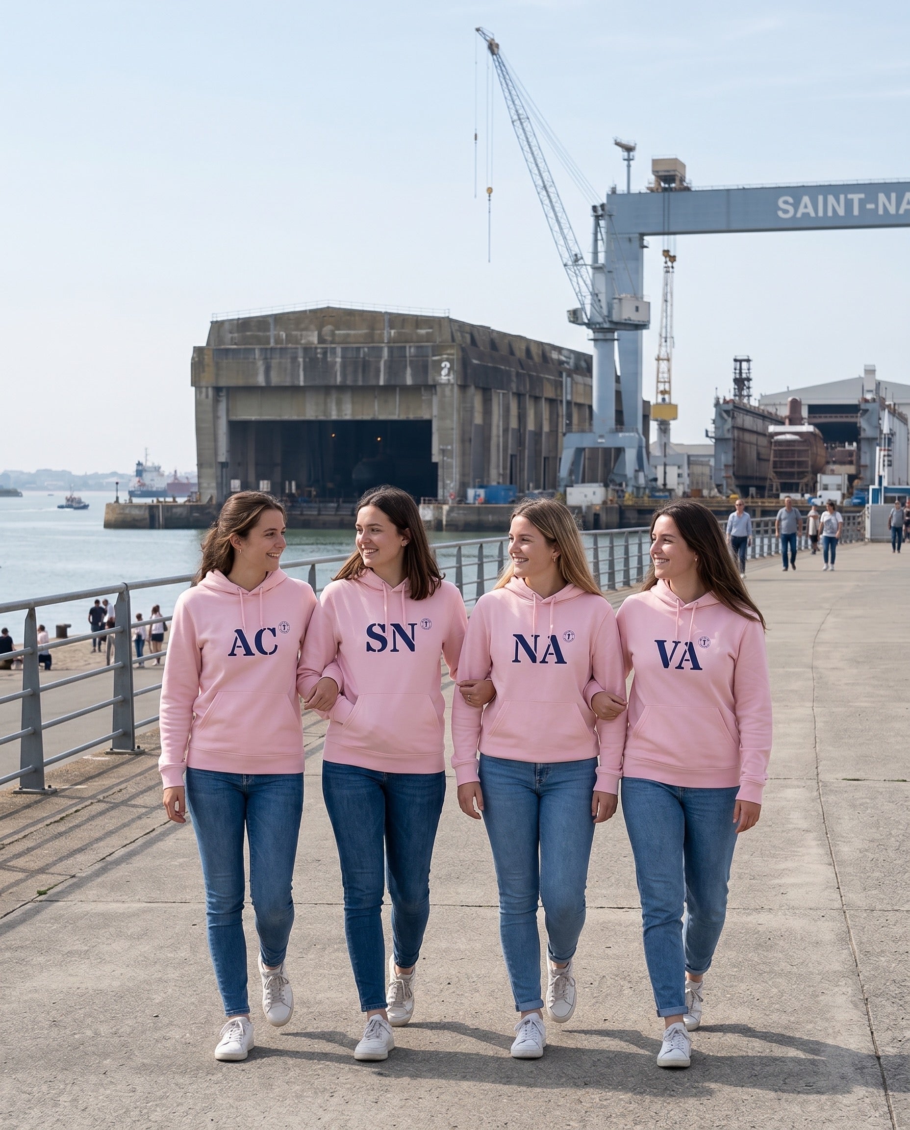 Sweat VA Vannes Rose Bleu Marine - Quartier iodé
