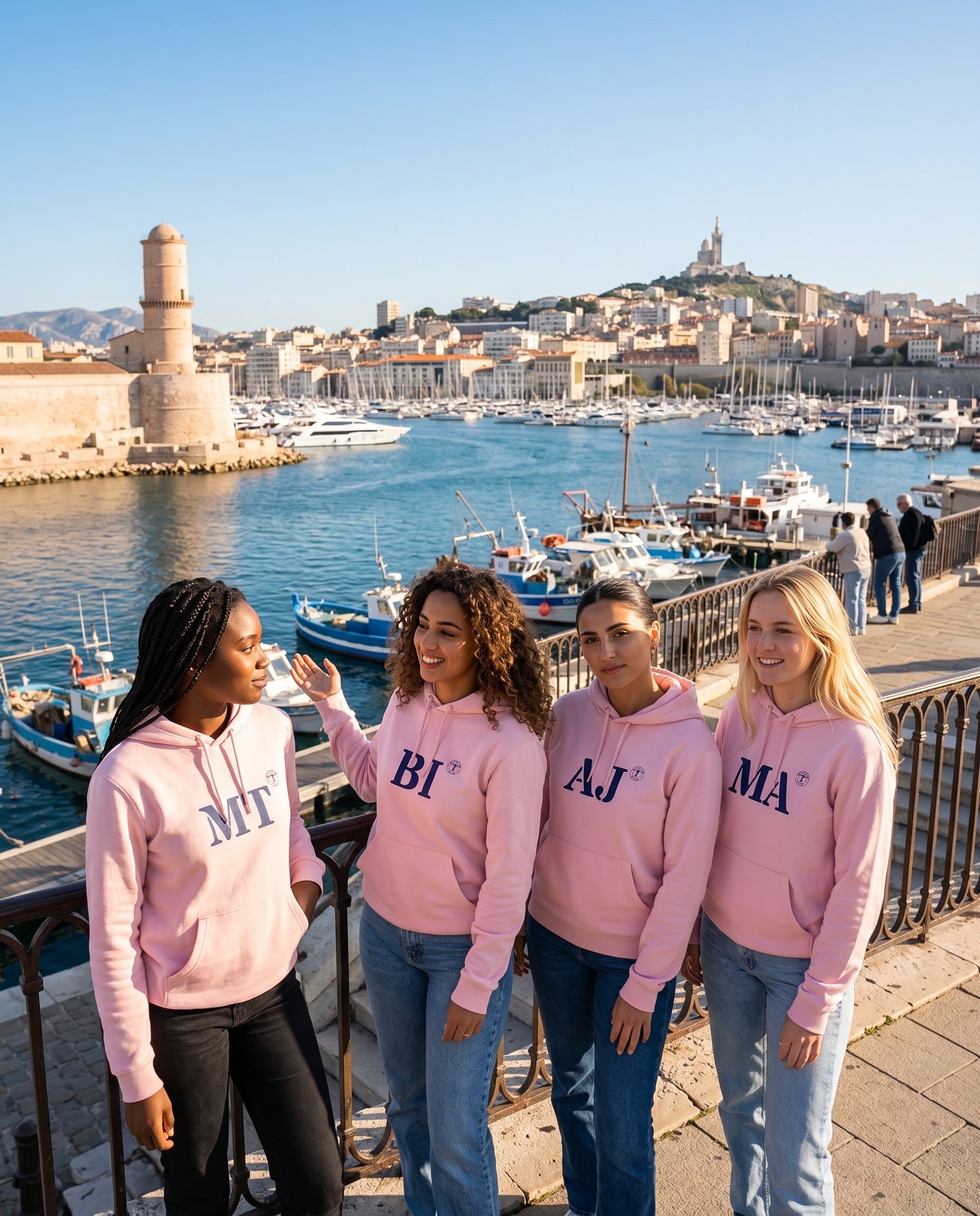 Sweat MT Martigues Rose Bleu Marine - Quartier iodé