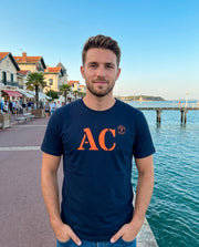 T-shirt AC Aracchon Bleu Marine Orange - Quartier iodé