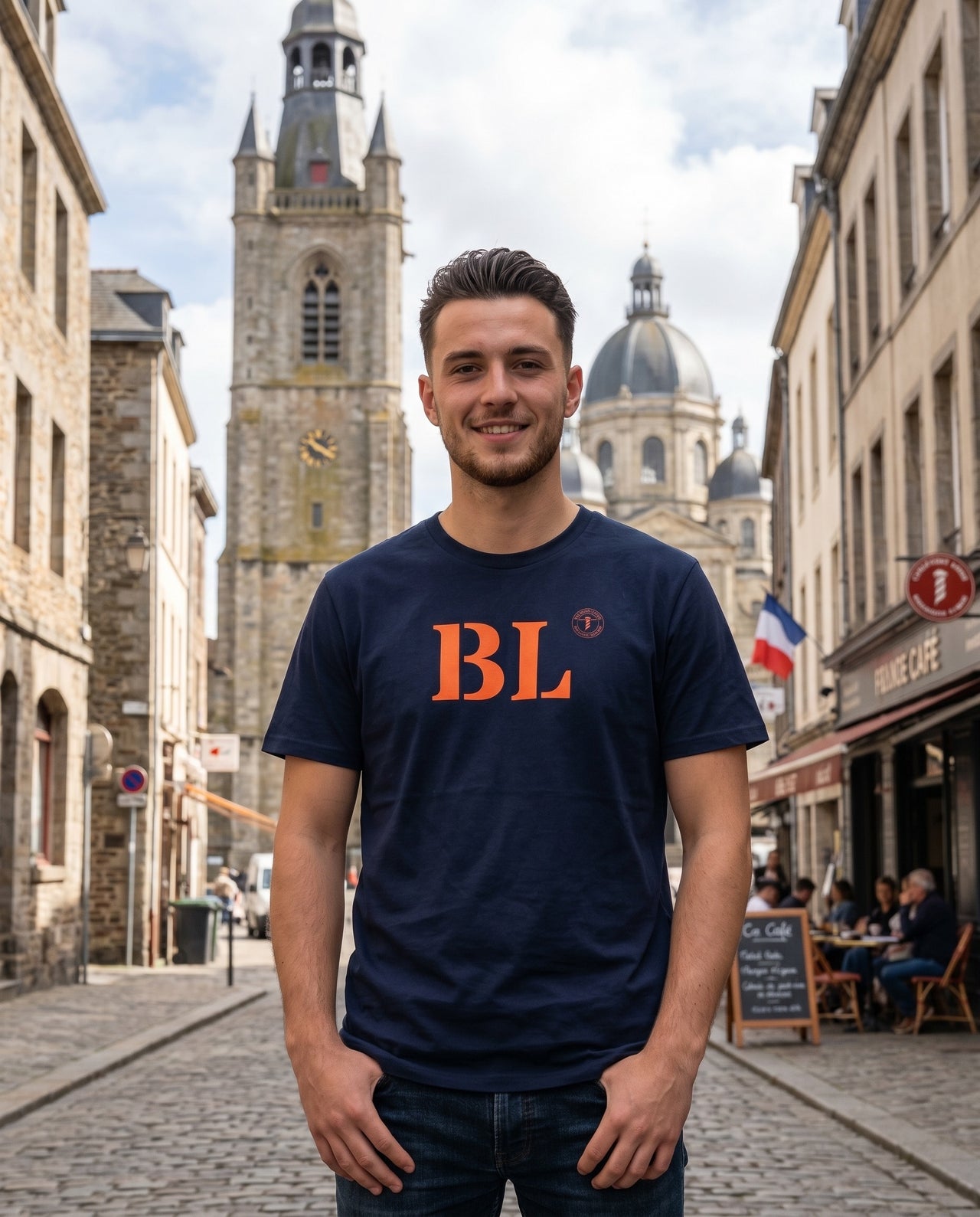 T-shirt BL Boulogne-Sur-Mer Bleu Marine Orange