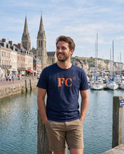 T-shirt FC Fécamp Bleu Marine Orange - Quartier iodé