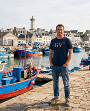 T-shirt GV Le Guilvinec Bleu Marine Orange - Quarter iodé