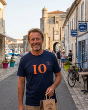 T-shirt IO Île d'Oléron Bleu Marine Orange