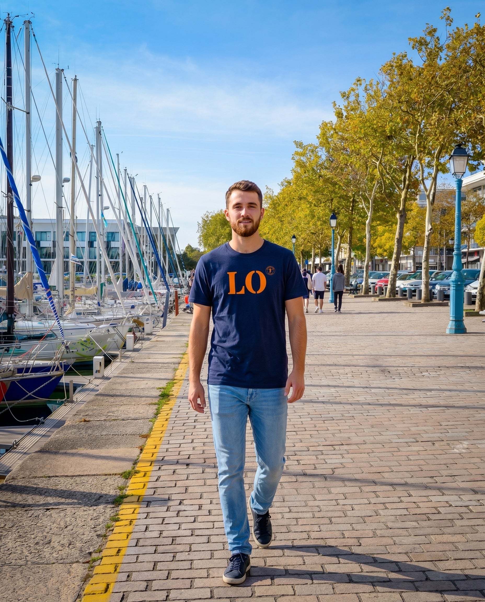 T-shirt LO Bleu Marine - Orange, quartier iodé