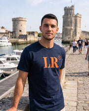 T-shirt LR La Rochelle Bleu Marine - Orange - Quartier iodé