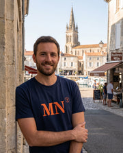 T-shirt MN Marennes Bleu Marine Orange - Quartier iodé