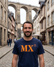 T-shirt MX Morlaix Bleu Marine Orange - Quartier iodé
