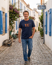 T-shirt YE Île d'Yeu Bleu Marine Orange - Quartier iodé