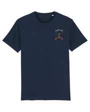 T-shirt Quartier iodé Ancres Beige bord côte Bleu Marine 