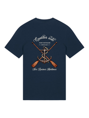 T-shirt Quartier iodé Ancres Beige bord côte Bleu Marine 