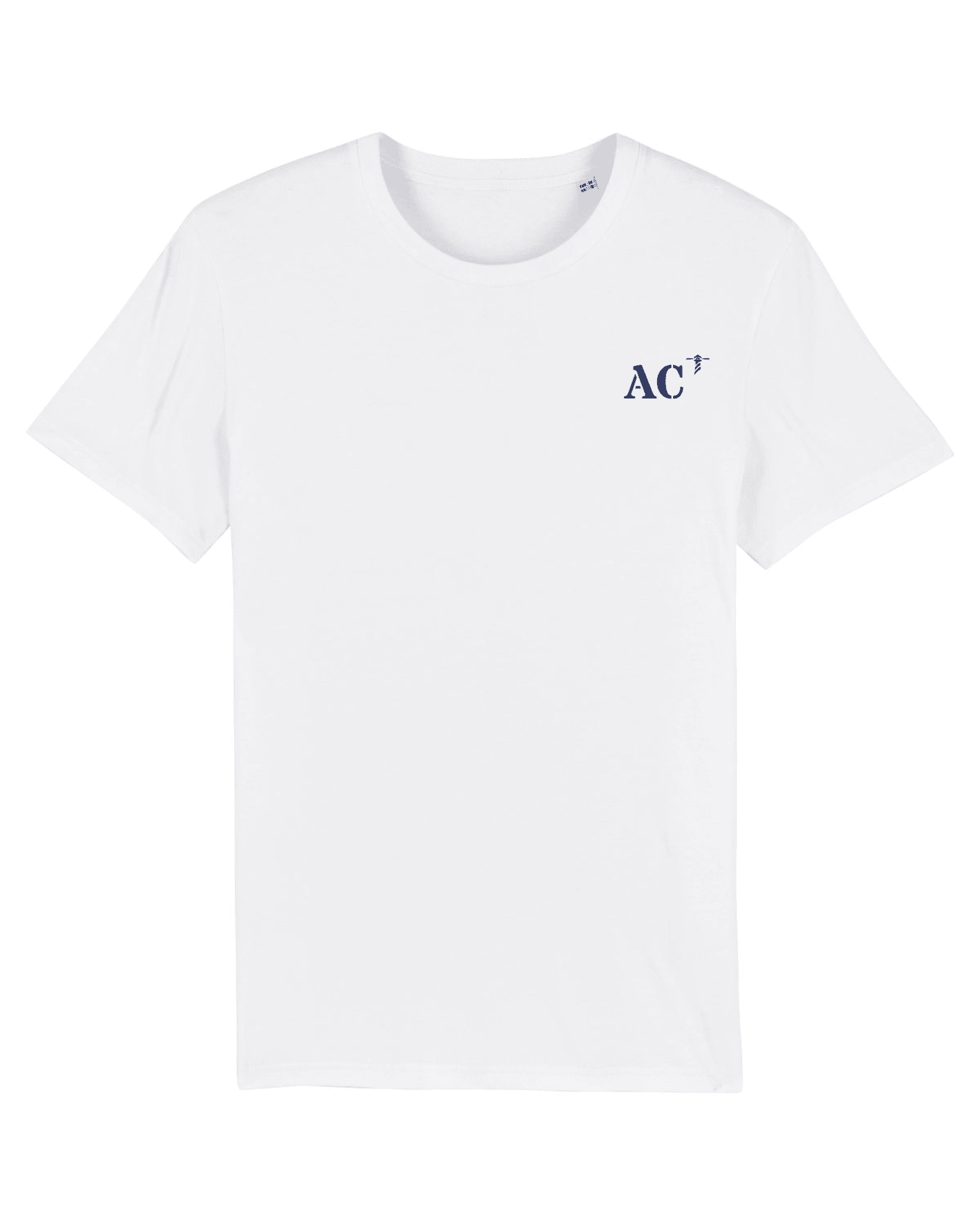 T-shirt brodé AC Arcachon - Blanc et Bleu Marine - Quartier iodé
