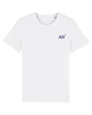 T-shirt brodé Audierne AD Blanc et Bleu Marine - Quartier iodé