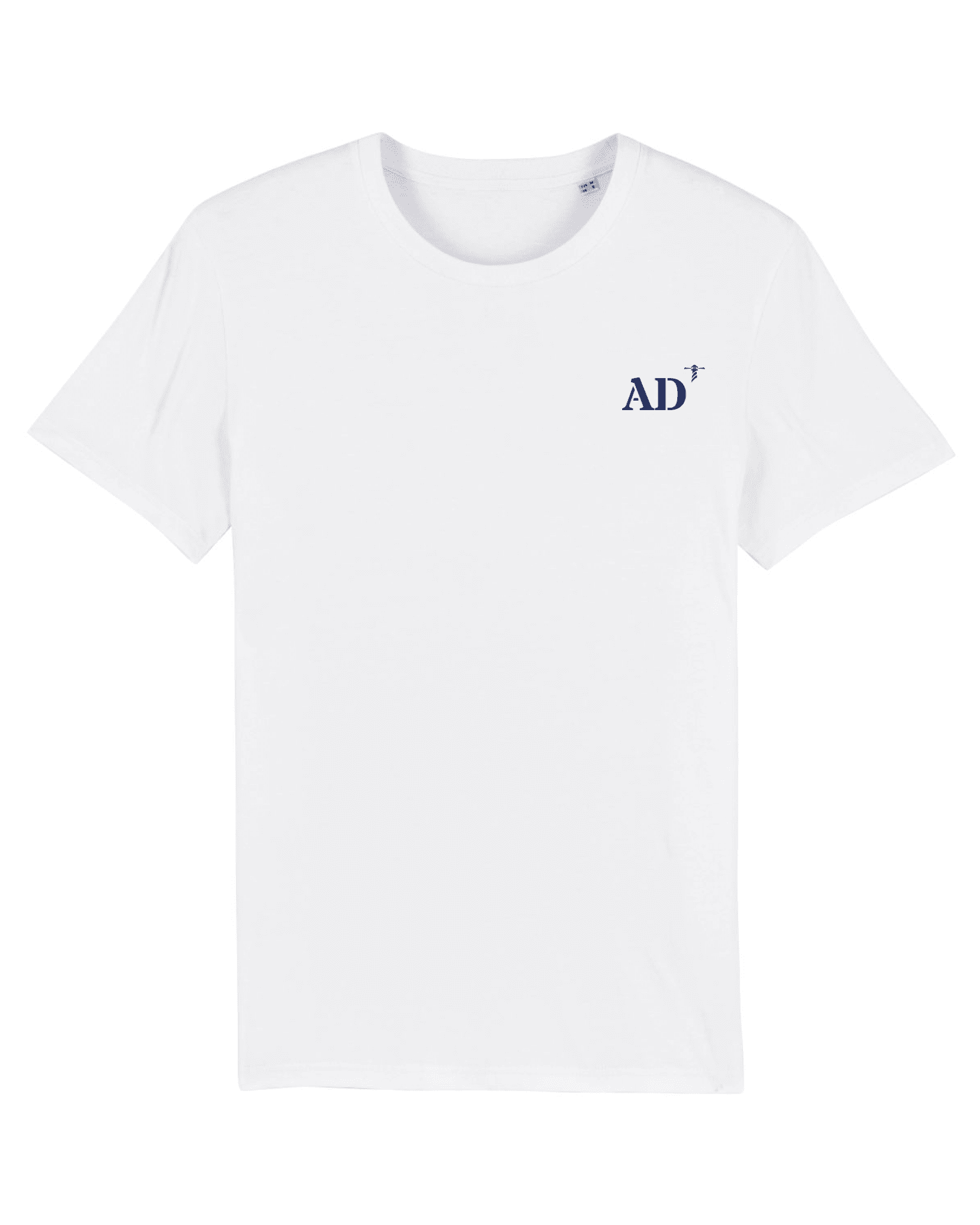 T-shirt brodé Audierne AD Blanc et Bleu Marine - Quartier iodé