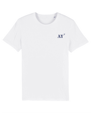T-shirt brodé Auray AY - Blanc et Bleu Marine - Quartier iodé