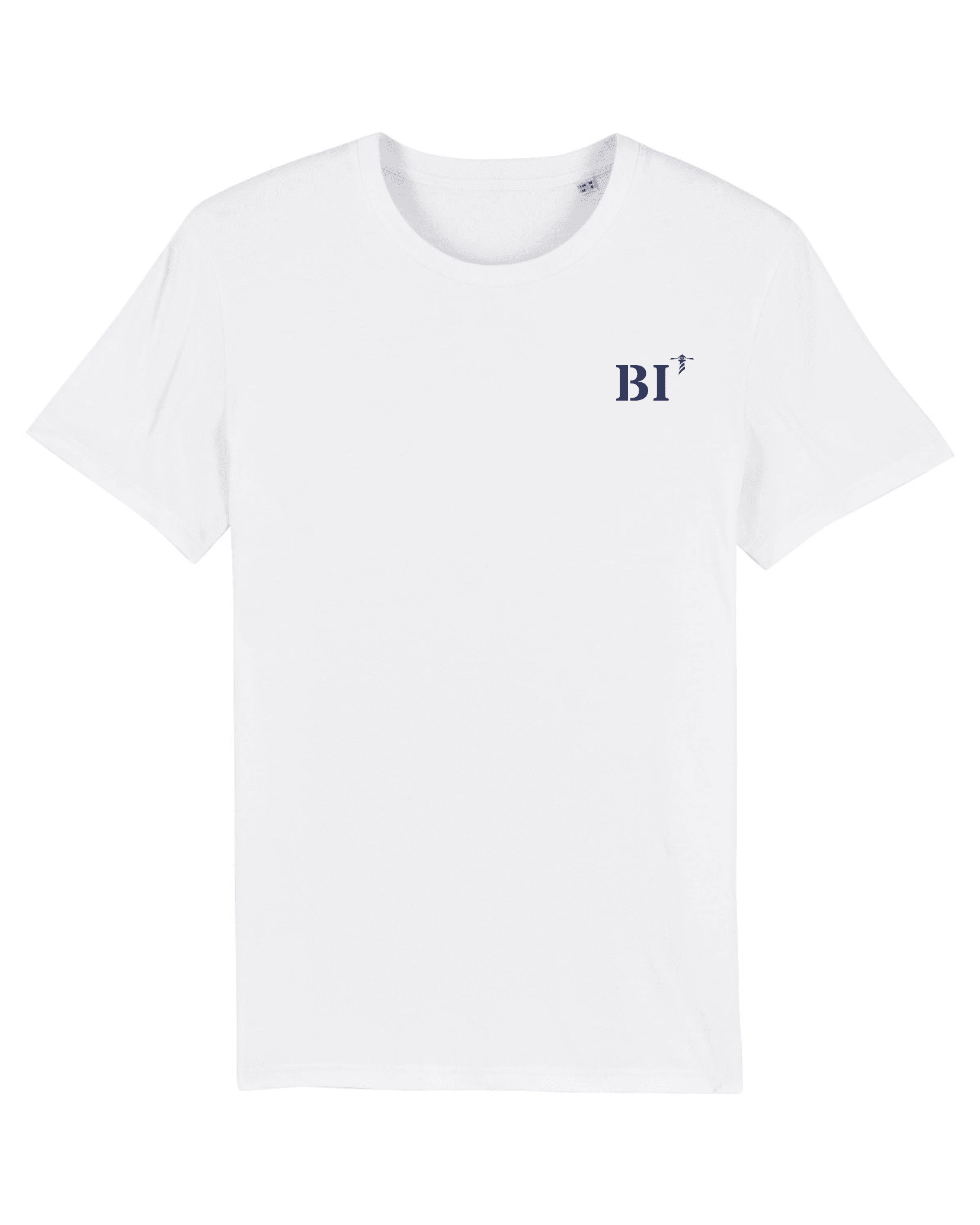 T-shirt brodé Bastia BI - Blanc et Bleu Marine - Quartier iodé