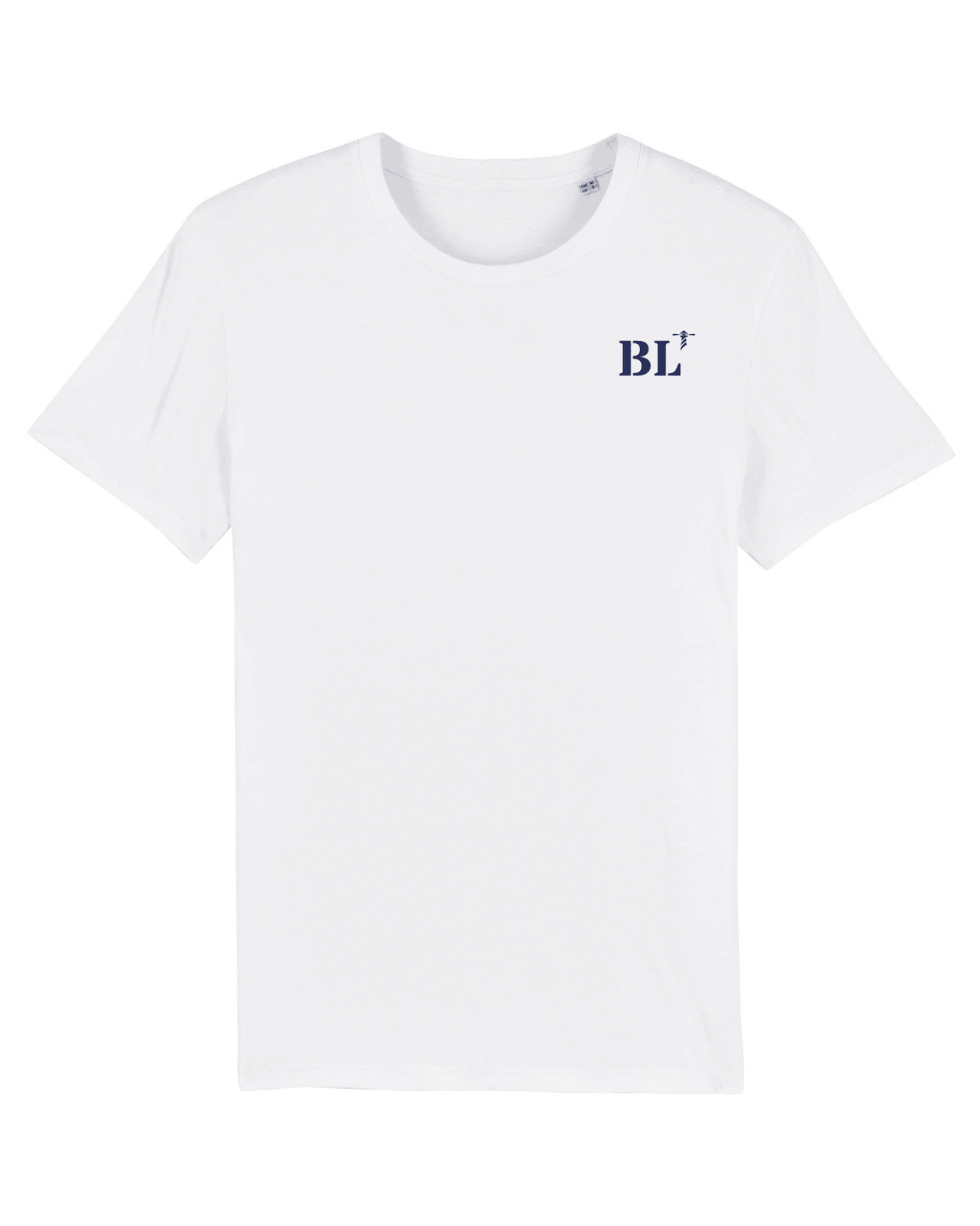 T-shirt brodé BL Boulogne sur Mer - Blanc et Bleu marine - Quartier iodé