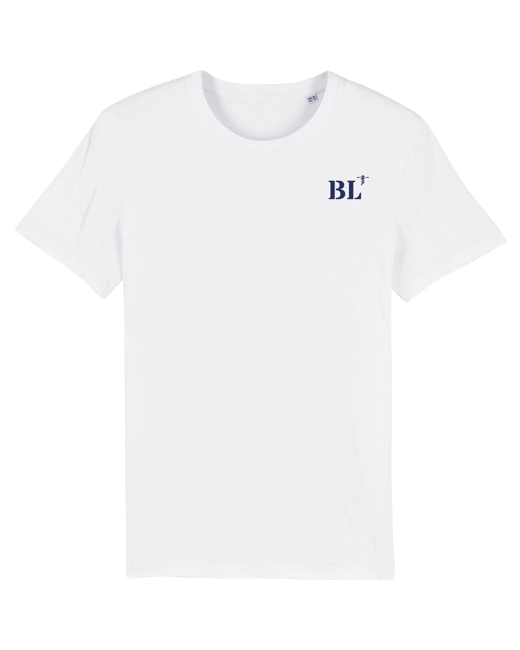 T-shirt brodé BL Boulogne sur Mer - Blanc et Bleu marine - Quartier iodé
