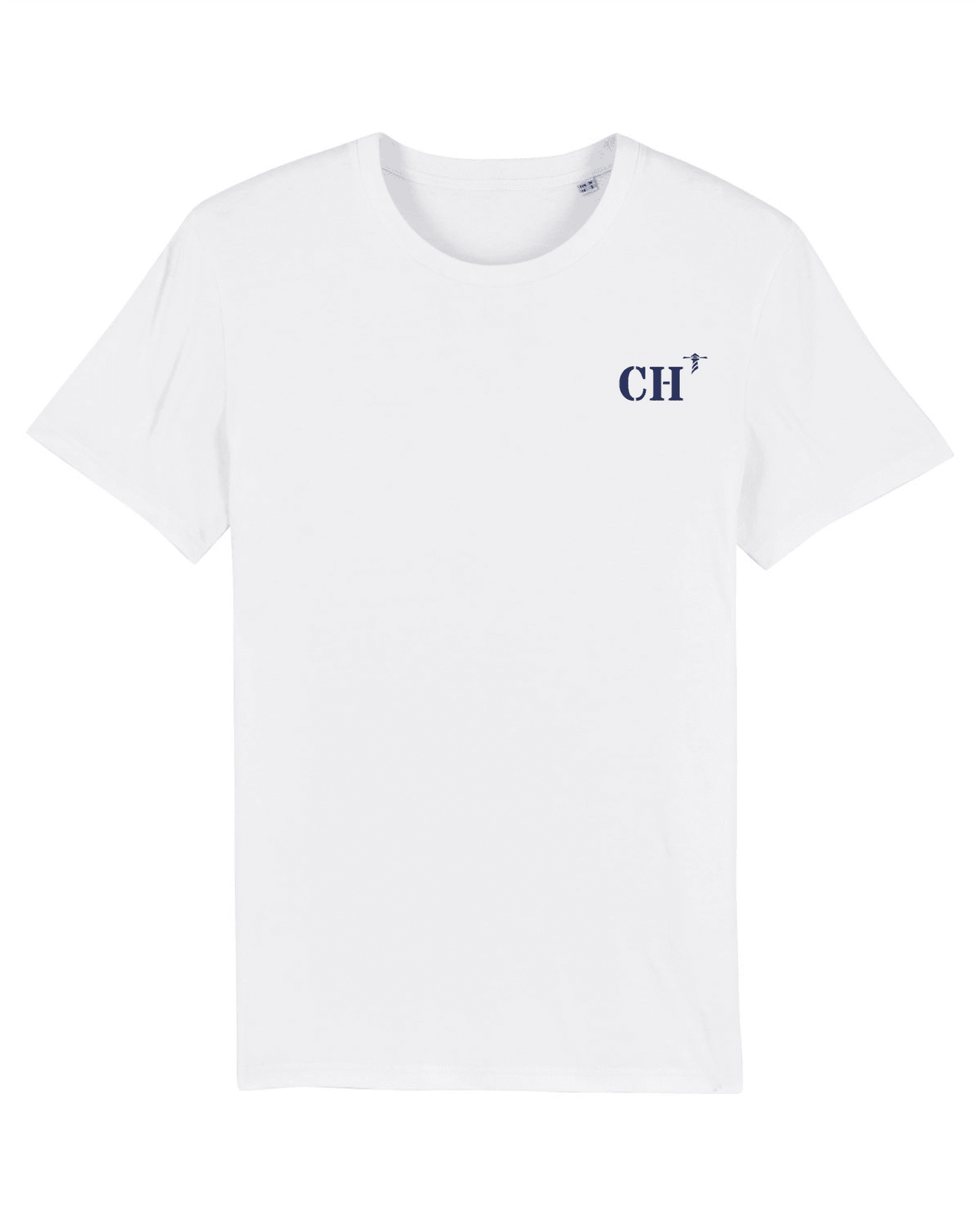 T-shirt brodé Cherbourg CH Blanc et Bleu Marine - Quartier iodé