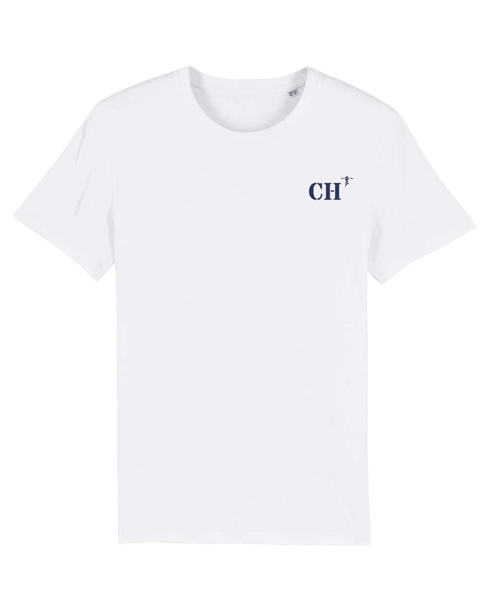 T-shirt brodé Cherbourg CH Blanc et Bleu Marine - Quartier iodé