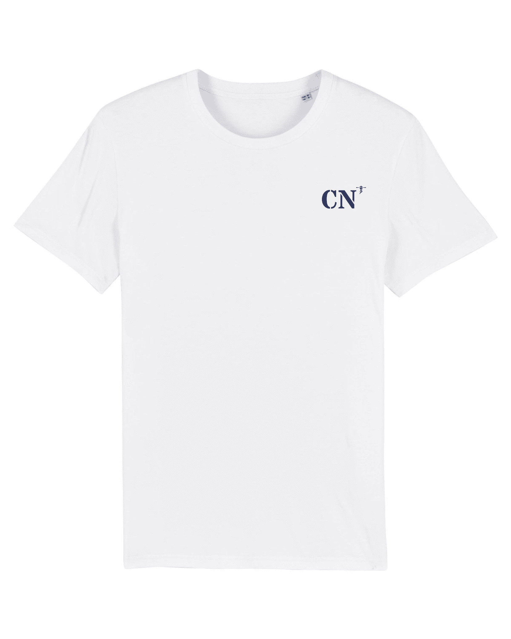 T-shirt brodé Caen CN Blanc et Bleu Marine - Quartier iodé