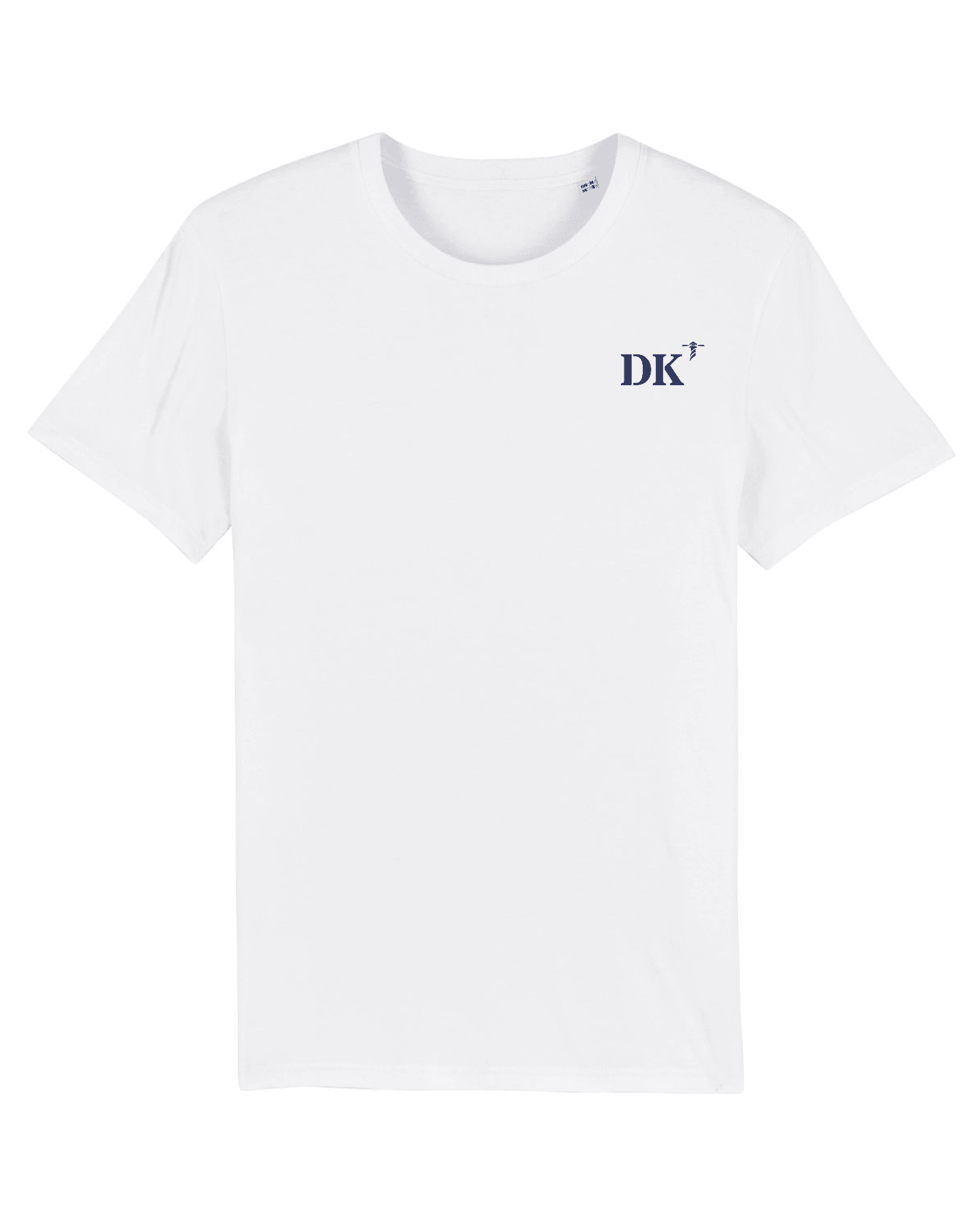 T-shirt brodé DK Dunkerque Blanc et Bleu Marine - Quartier iodé