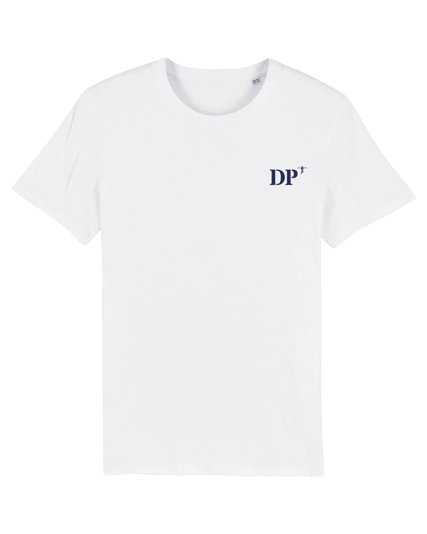 T-shirt brodé Dieppe DP Blanc et Bleu Marine - Quartier iodé