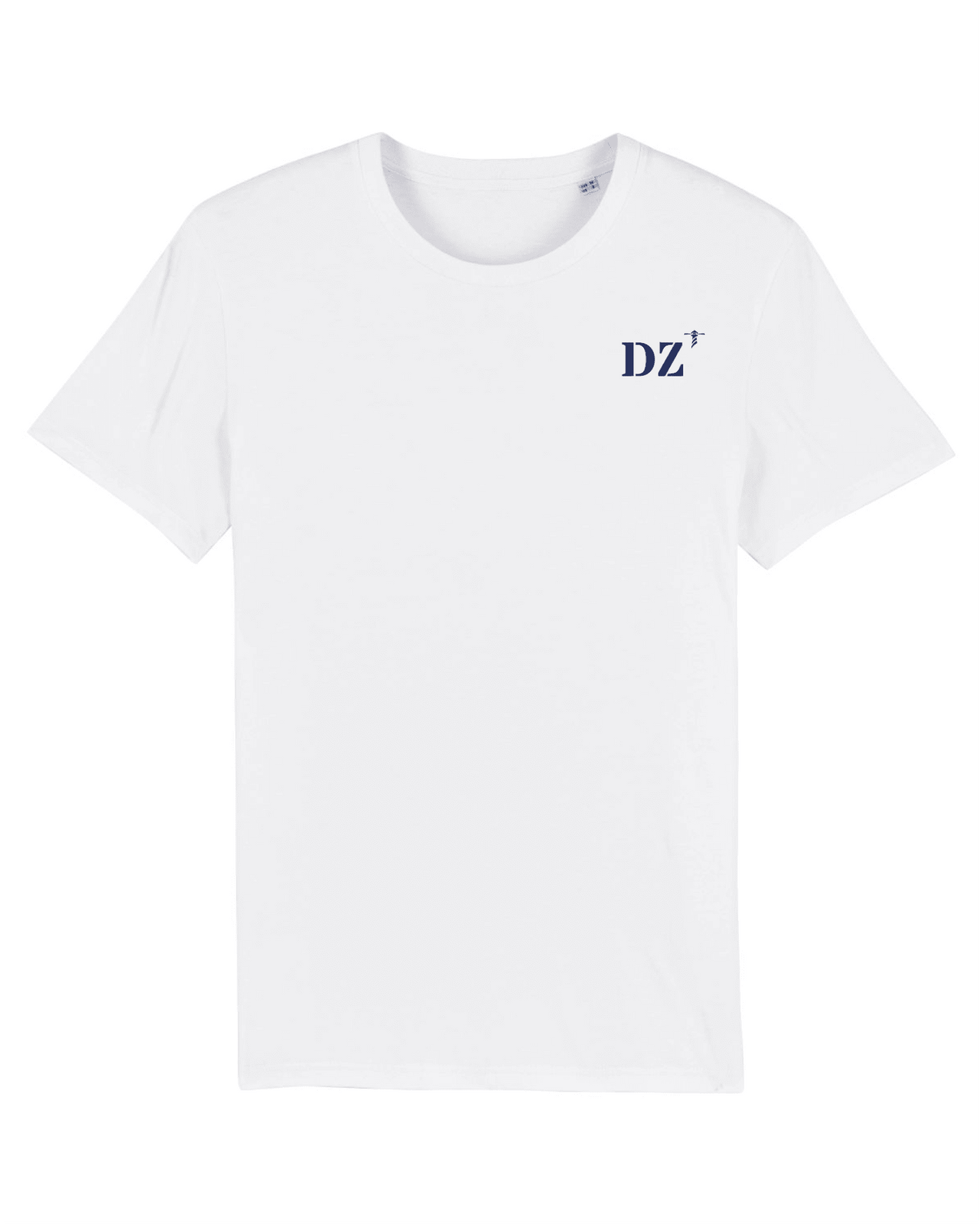T-shirt brodé DZ Douarnenez Blanc et Bleu Marine - Quartier iodé