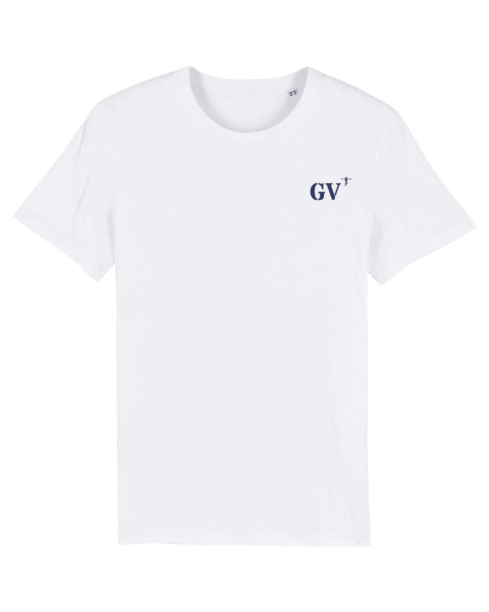 T-shirt brodé Le Guilvinec GV Blanc et Bleu Marine - Quartier iodé