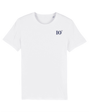 T-shirt brodé Île D'Oléron IO Blanc et Bleu Marine - Quartier iodé